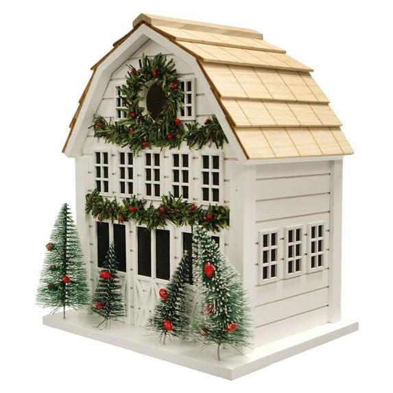 Home Bazaar Holiday Offerings Holly Cottage 9.75 H x 8.25 W x 6.25 D Birdhouse