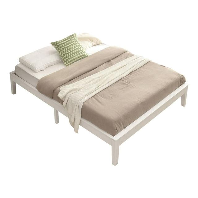Home Bedroom Furniture Stella Solid Pine Wood Full Platform Bed Frame - White
