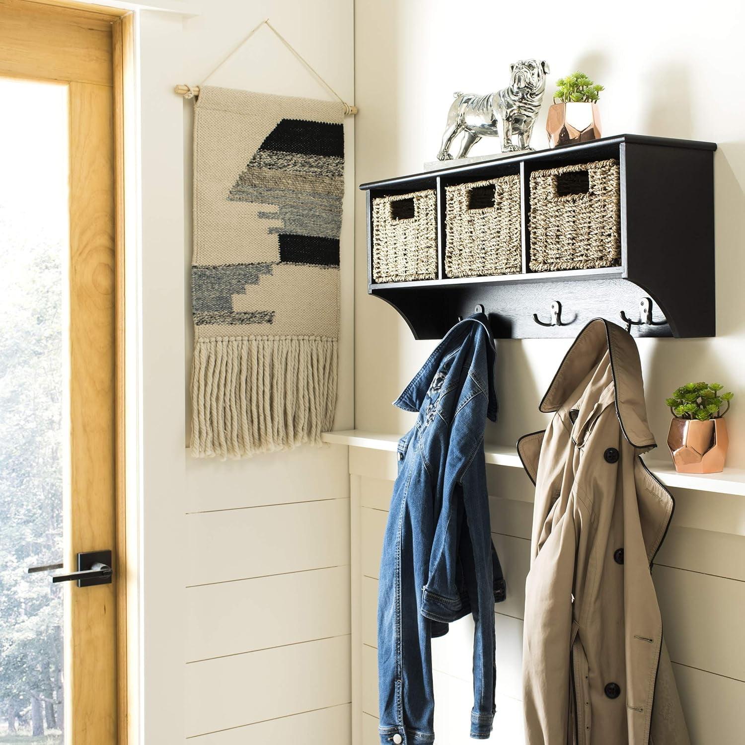 Finley Hanging 3 Basket Wall Rack - Black - Safavieh