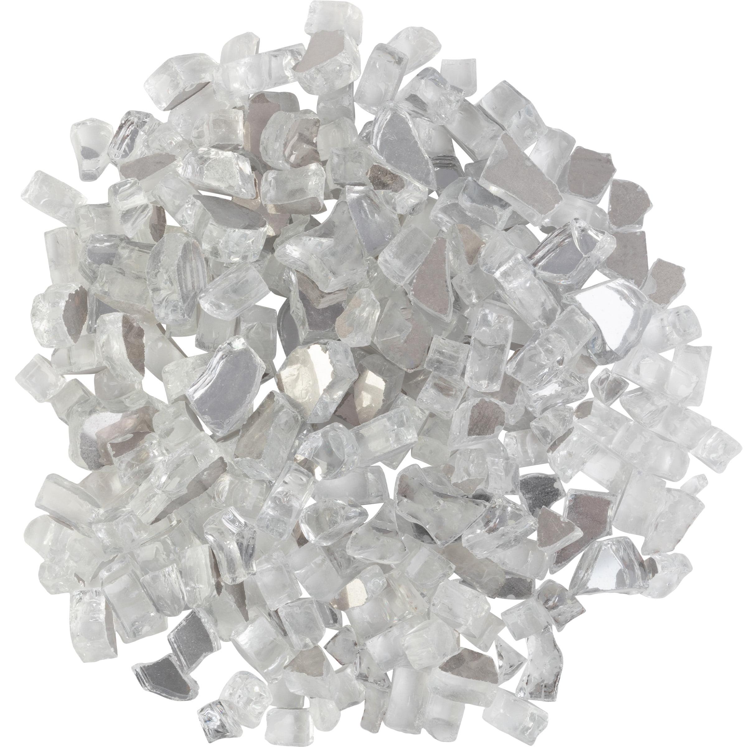 10lbs Fire Pit Glass - 1/2-Inch Crushed Glass Rocks for Fireplaces, Landscape, Aquariums, or Vases