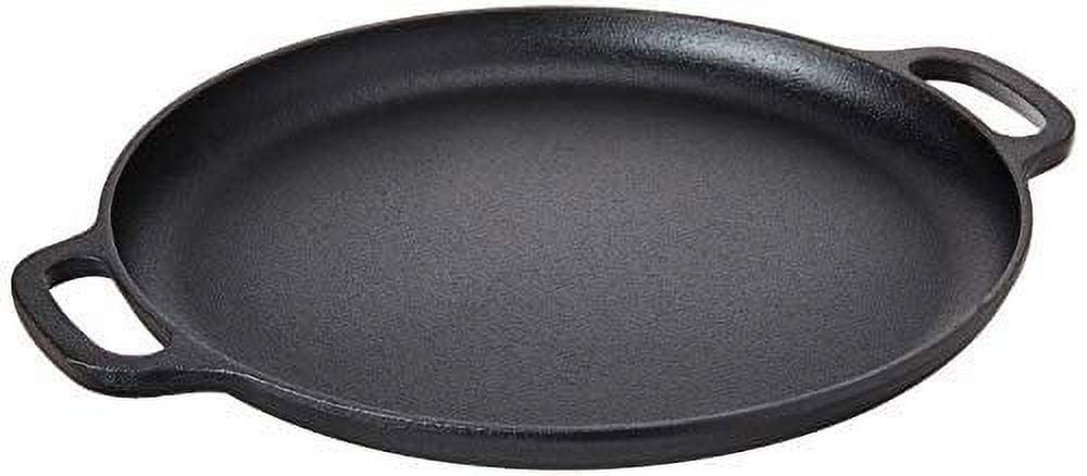 Home-Complete 14-Inch Cast Iron Pizza Pan for Oven, Stovetop, or Grill Use