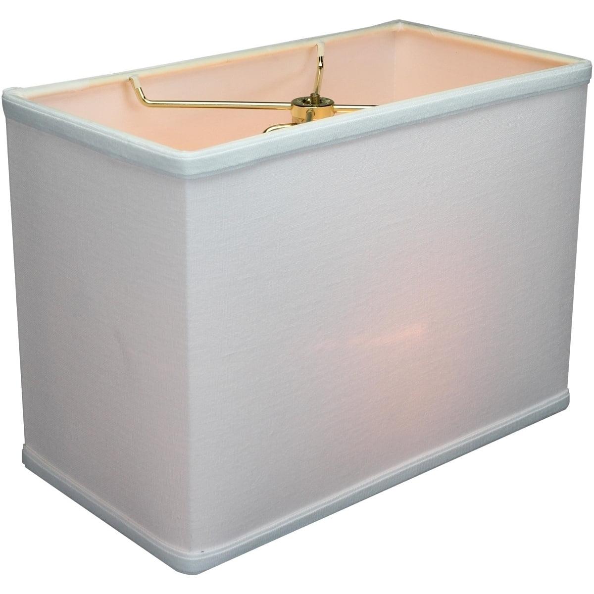 Premium White Linen 12" Rectangular Drum Lamp Shade