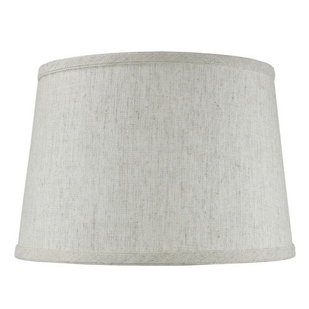 Oatmeal Silk 12" Drum Lamp Shade with Notched Spider Fitter