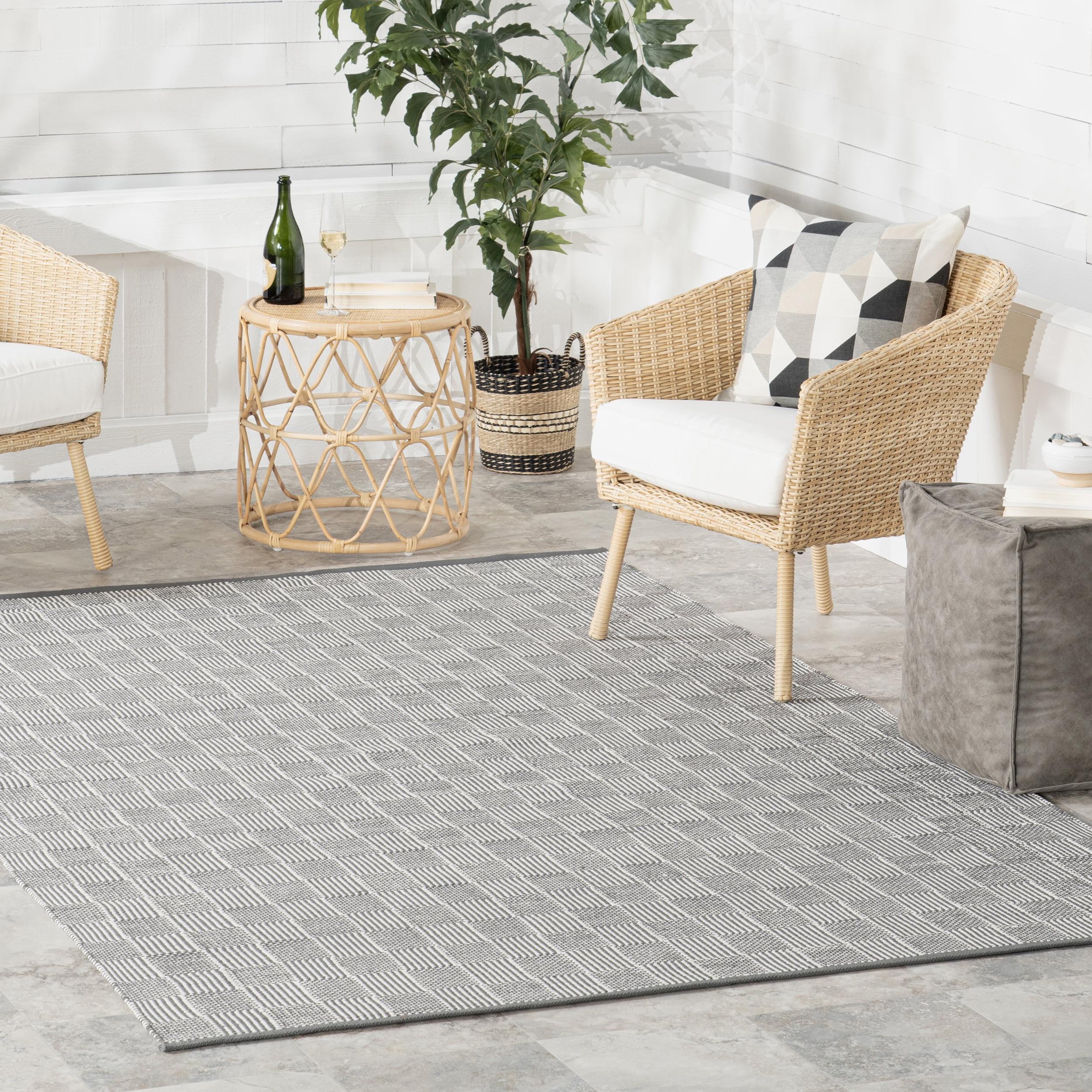 Squares Grey Indoor/Outdoor Rug