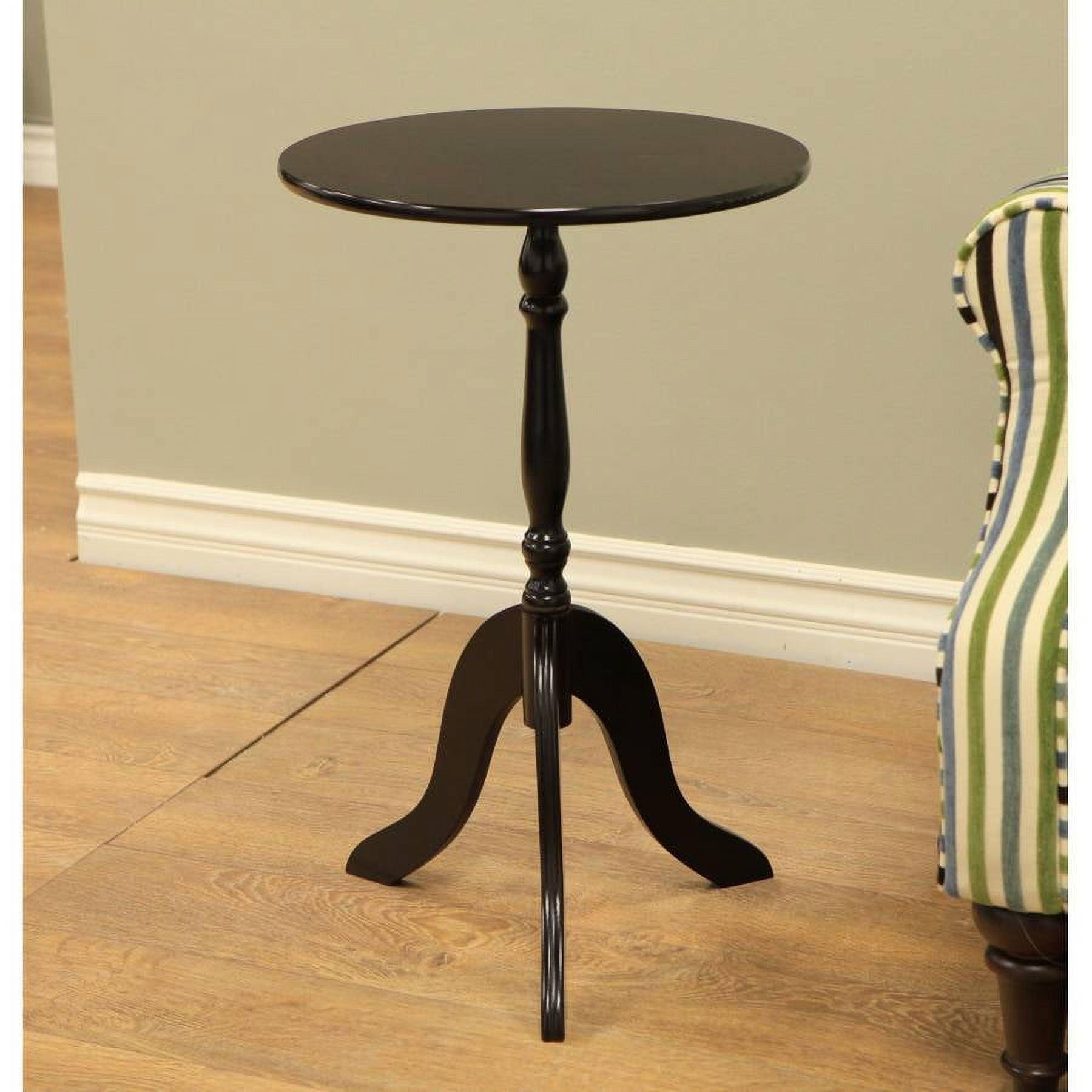 Espresso Cherry Wood Round Pedestal Side Table