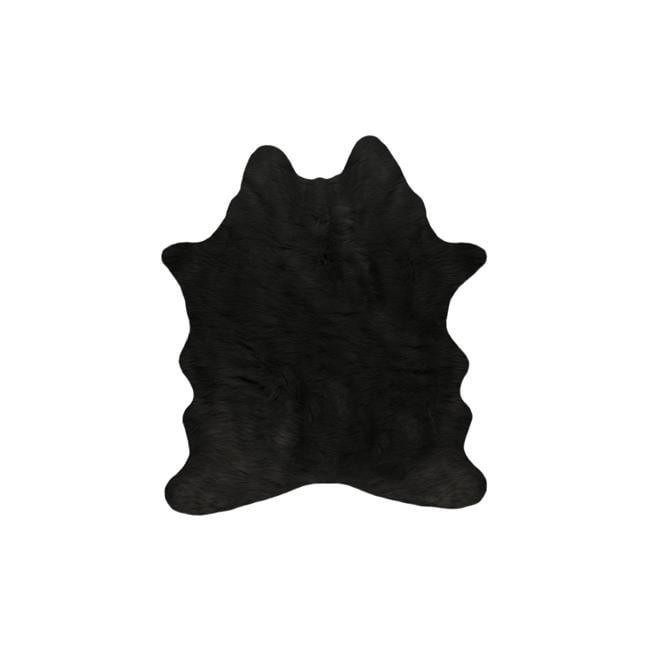 Luxe Classic Faux Hide Rug | Black | 4.25'x'5