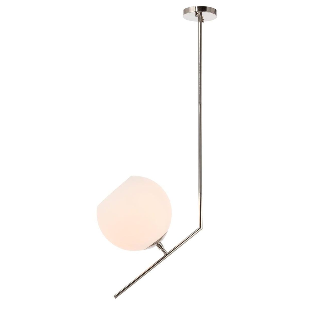 Elegant Lighting Ryland 1 light Chrome and Frosted White glass pendant