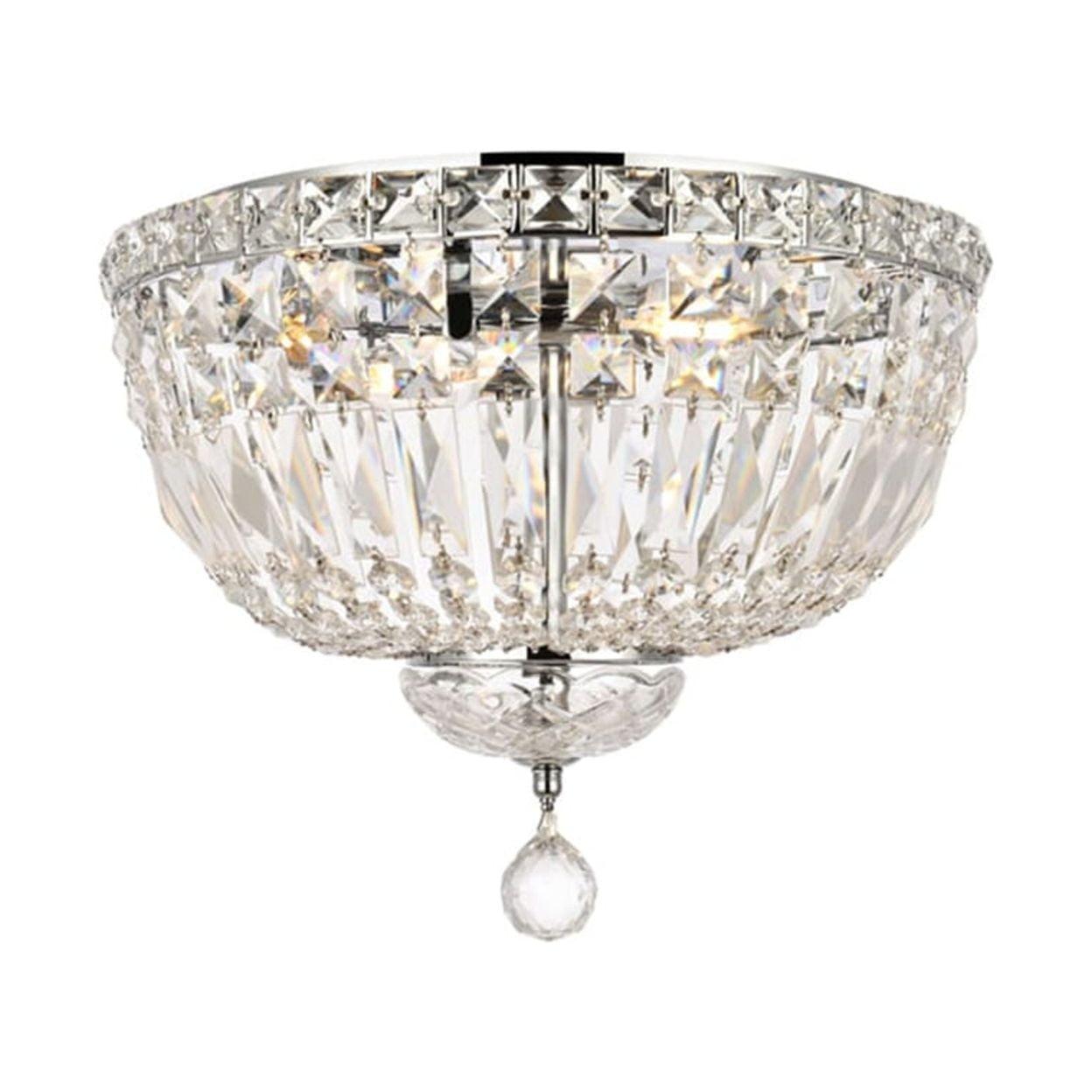 Tranquil Chrome Flush Mount with Clear Crystal Trim