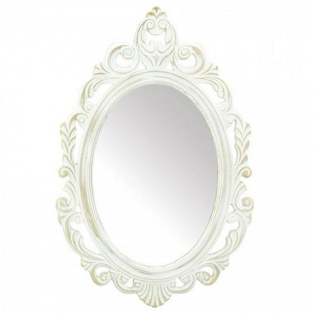 Accent Plus Antiqued White Wall Mirror 15.5x23.5x0.5