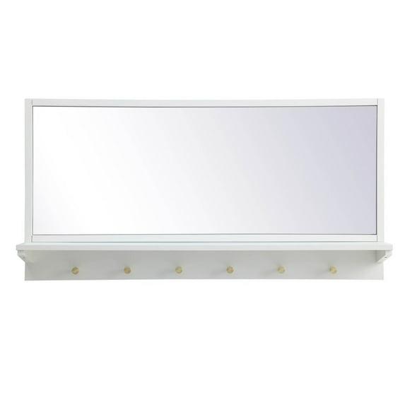 Home Decorative Modern Entryway Mirror With Shelf 42" X 21" In White