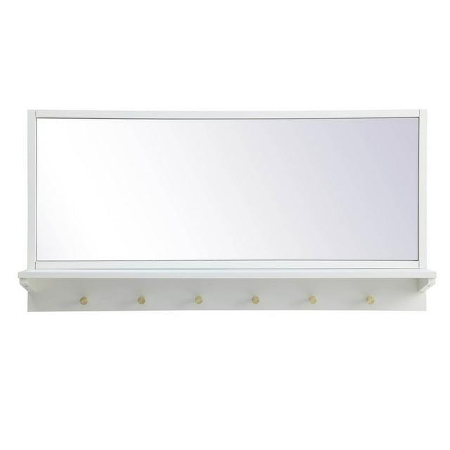 Home Decorative Modern Entryway Mirror With Shelf 42" X 21" In White