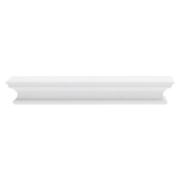 Home Decorative Modern Floating Wall Shelf, Long - White