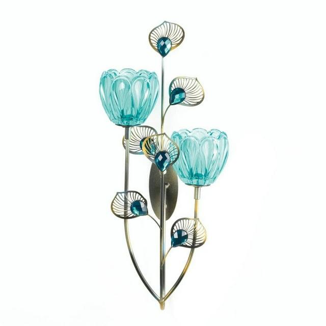 Home Decorative Peacock Bloom Candle Sconce - Double
