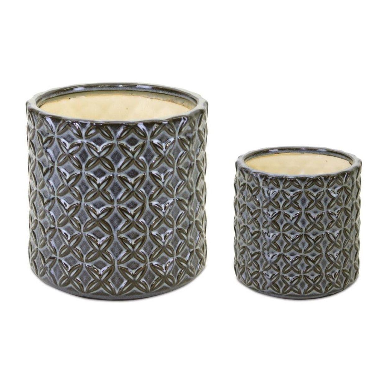 Home Decorative Pot (Set Of 2) 4.5"D X 4.5"H, 6.5"D X 6.25"H Terra Cotta
