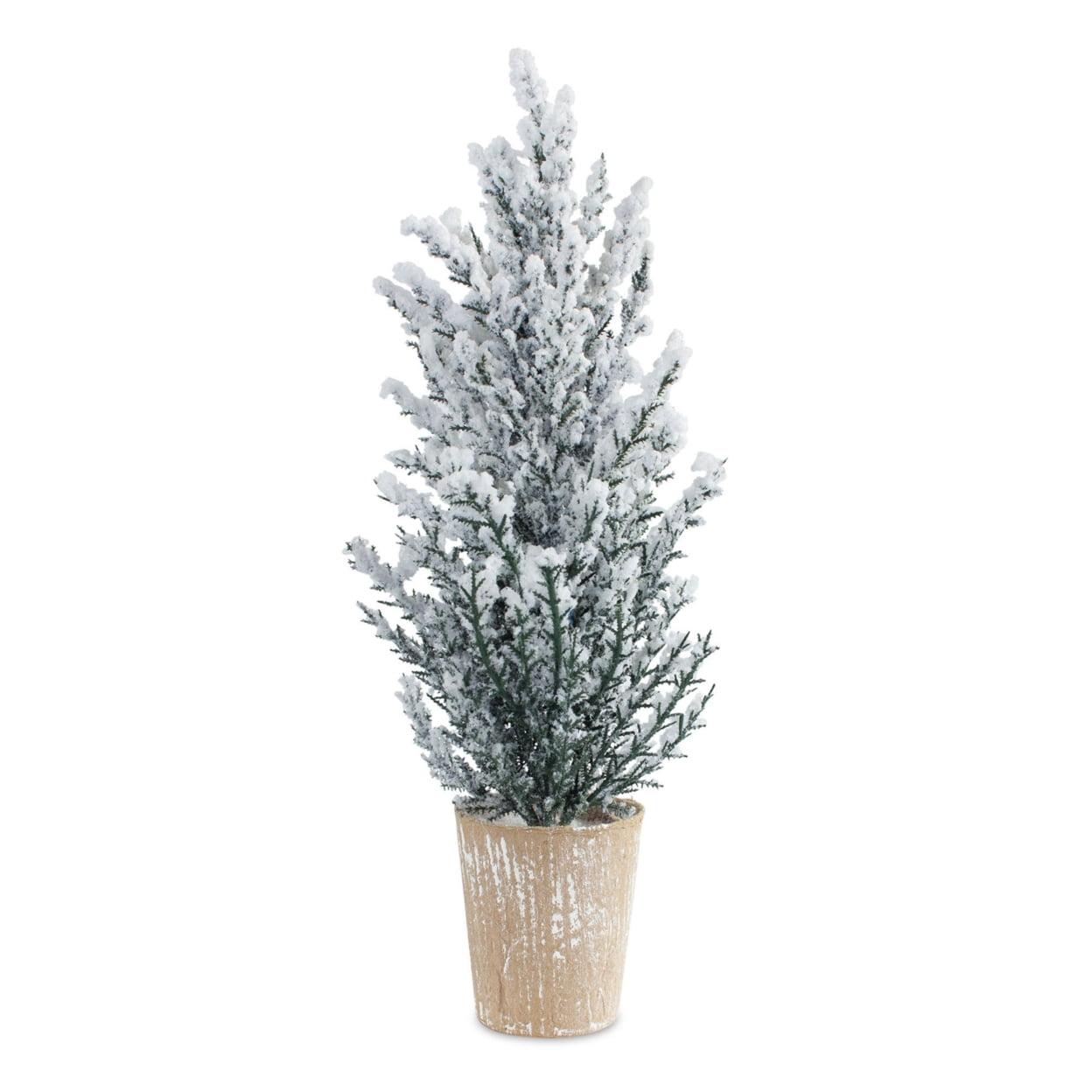 Melrose Flocked Holiday Pine Tree (Set of 4)