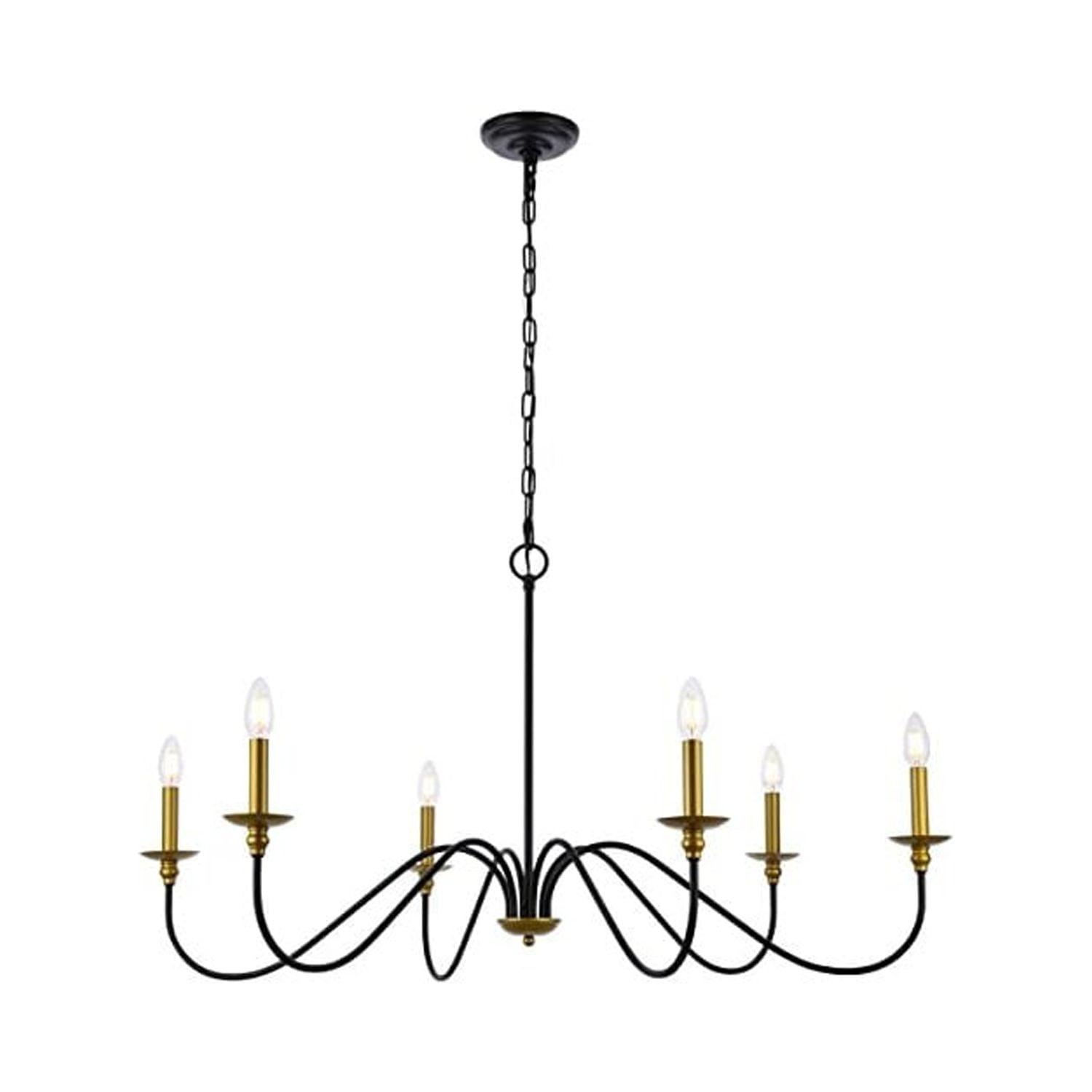 Home Decorative Rohan 42" Chandelier In Matte Black And Brass