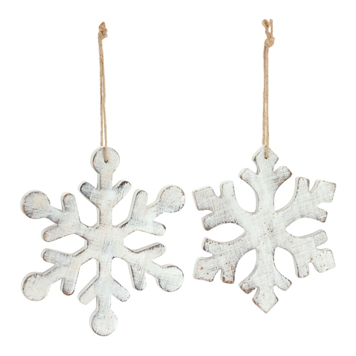 Melrose Wooden Snowflake Ornament (Set of 12)