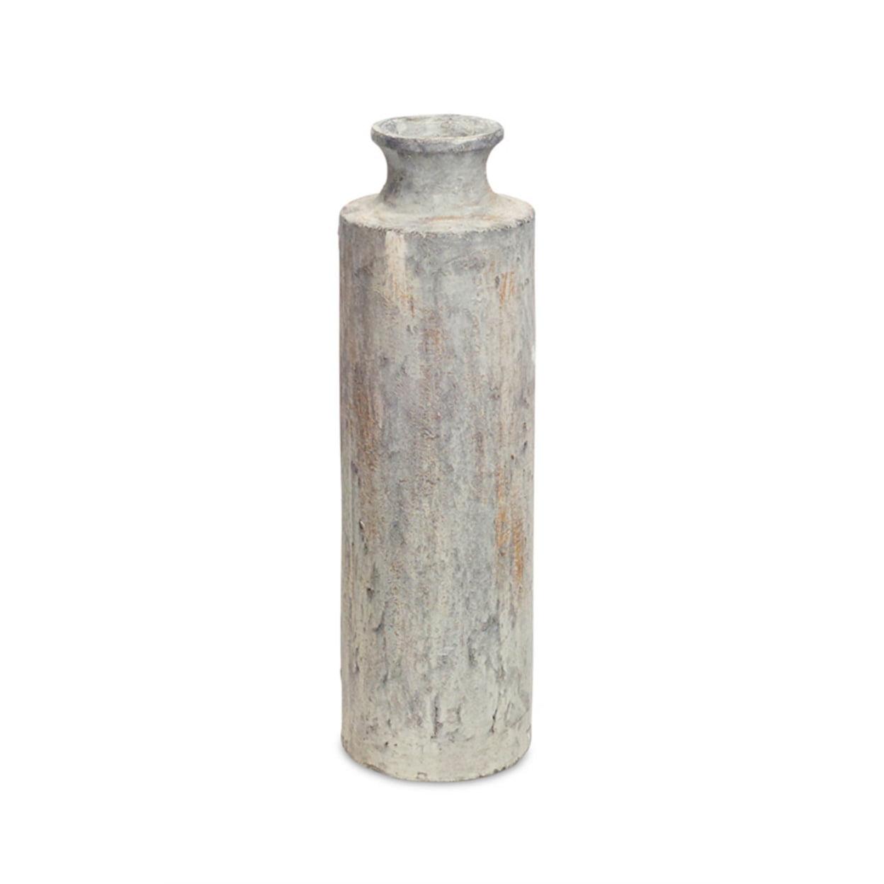 Rustic Finnick White Ceramic Floor Vase, 26" Tall