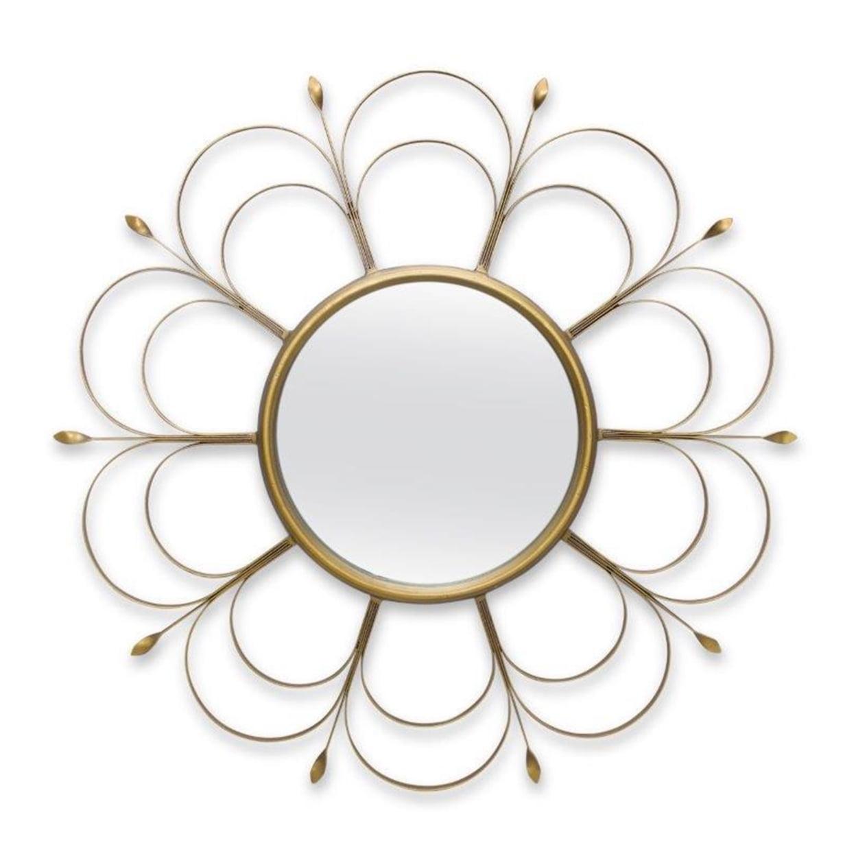 24" Round Gold-Toned Metal Wall Decor