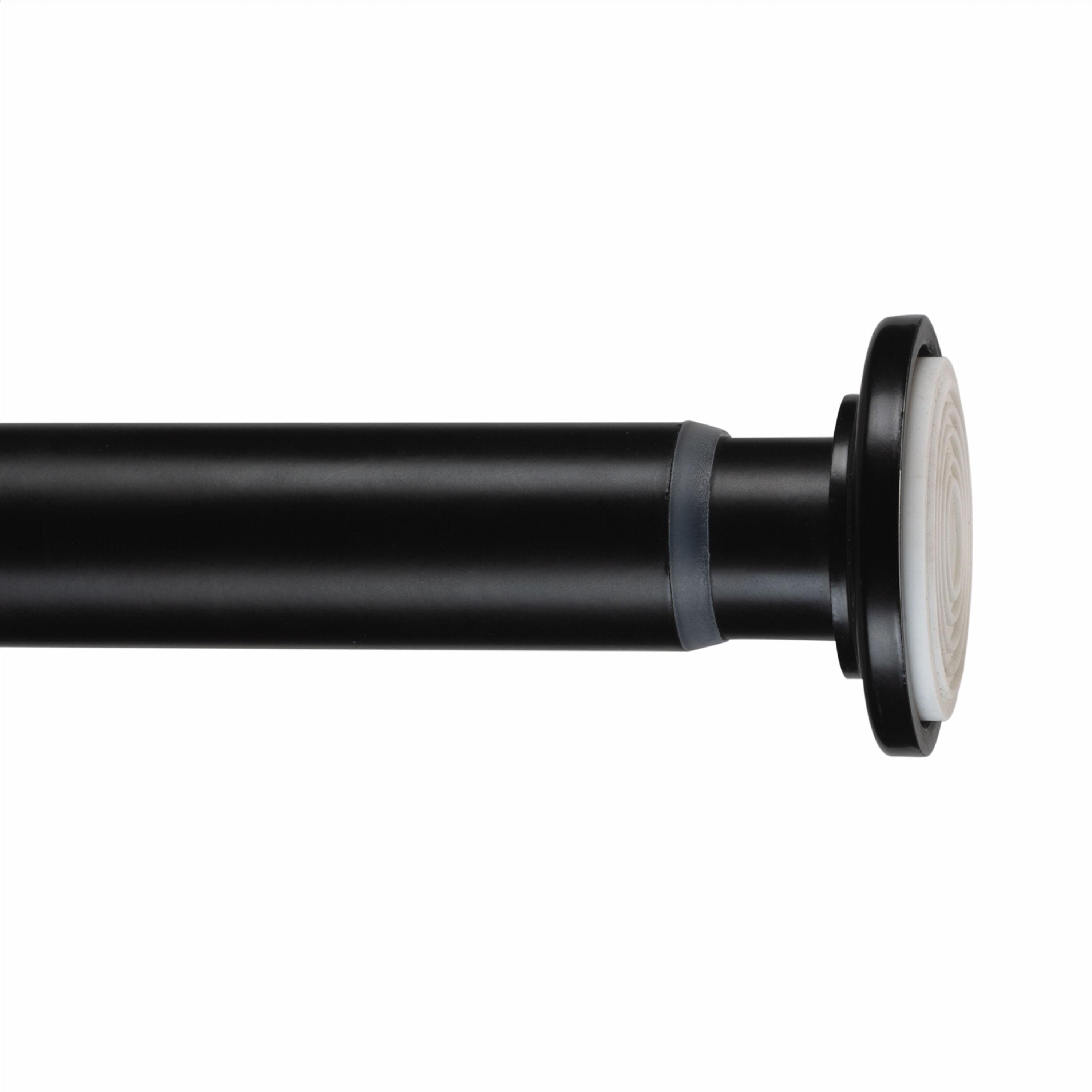 Matte Black Adjustable Tension Curtain Rod 24"-42"