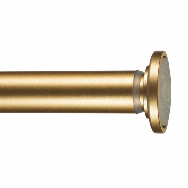Home Details 42" to 74" Adjustable Straight Shower Curtain Tension Rod, Satin Gold