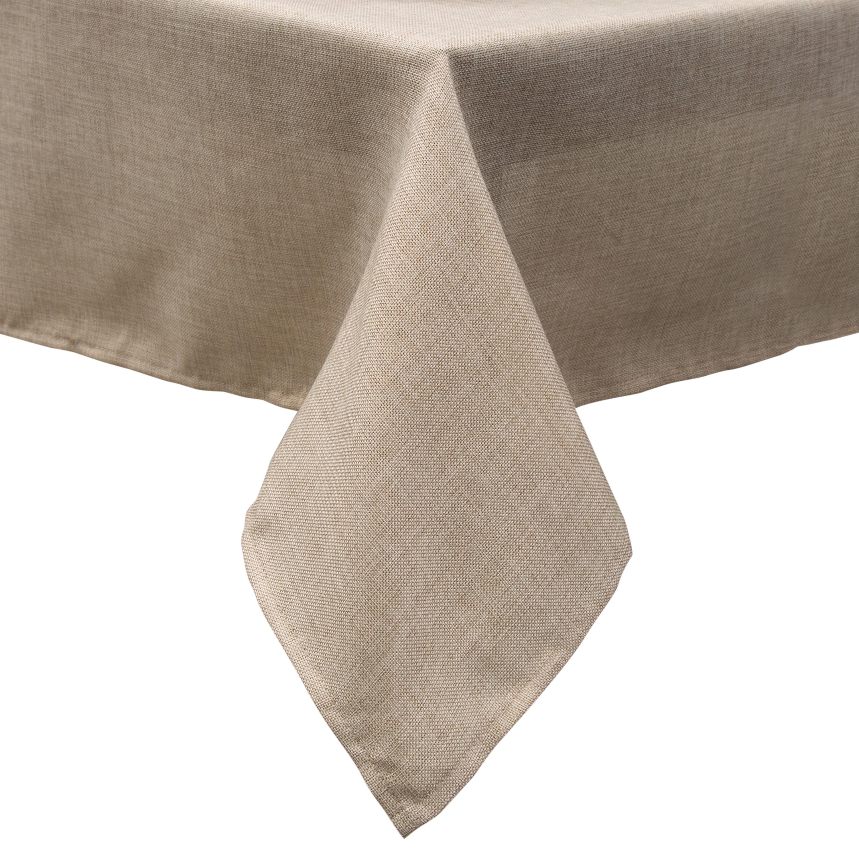 Chic & Rustic 70" x 160" Beige Polyester Tablecloth