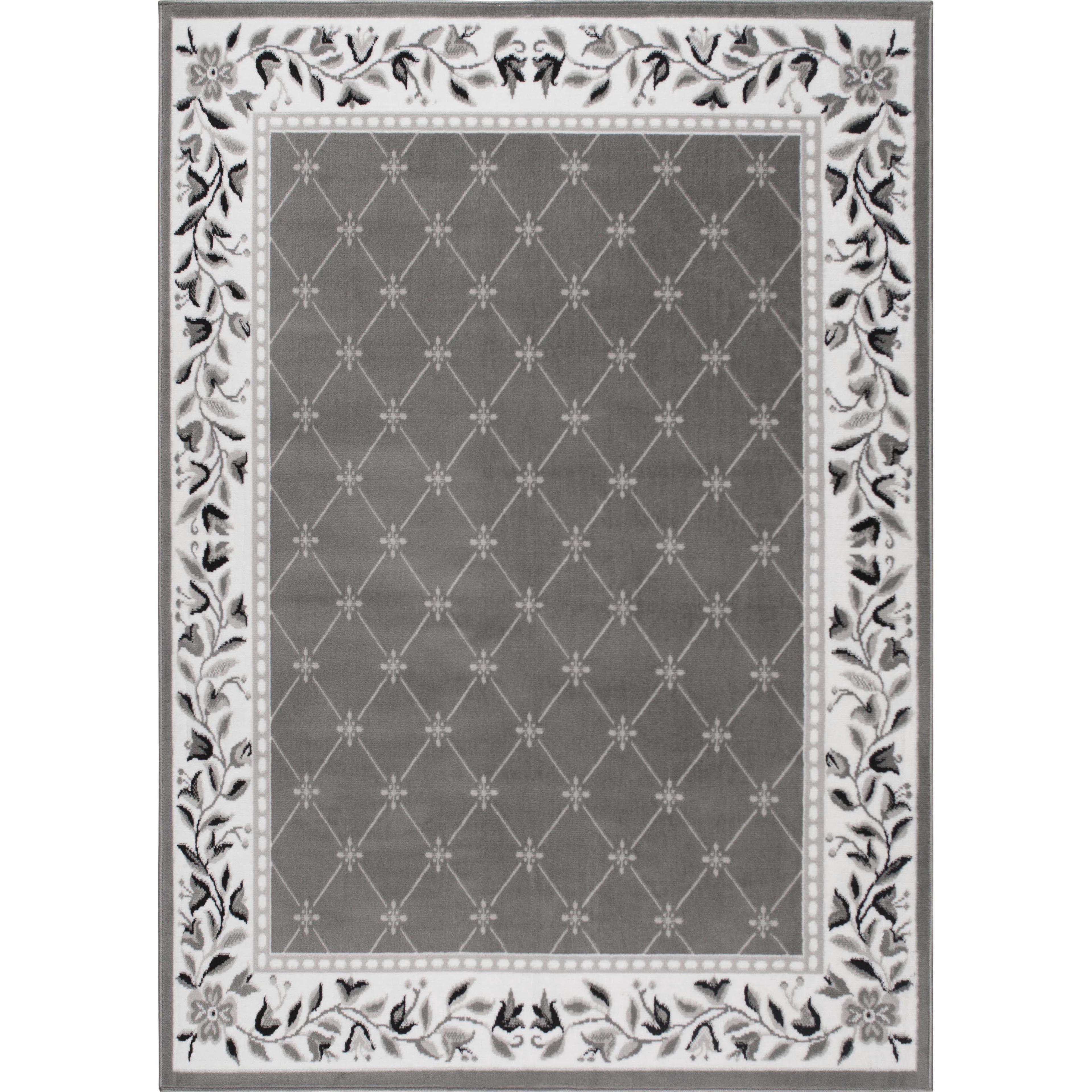 Gray Rectangular Stain-Resistant Synthetic Area Rug 36" x 22"