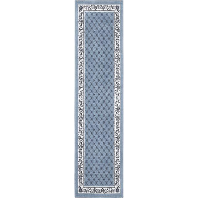 Home Dynamix Premium Aydin Traditional Diamond Floral Runner Area Rug, Blue/Ivory, 1'9"x7'2"