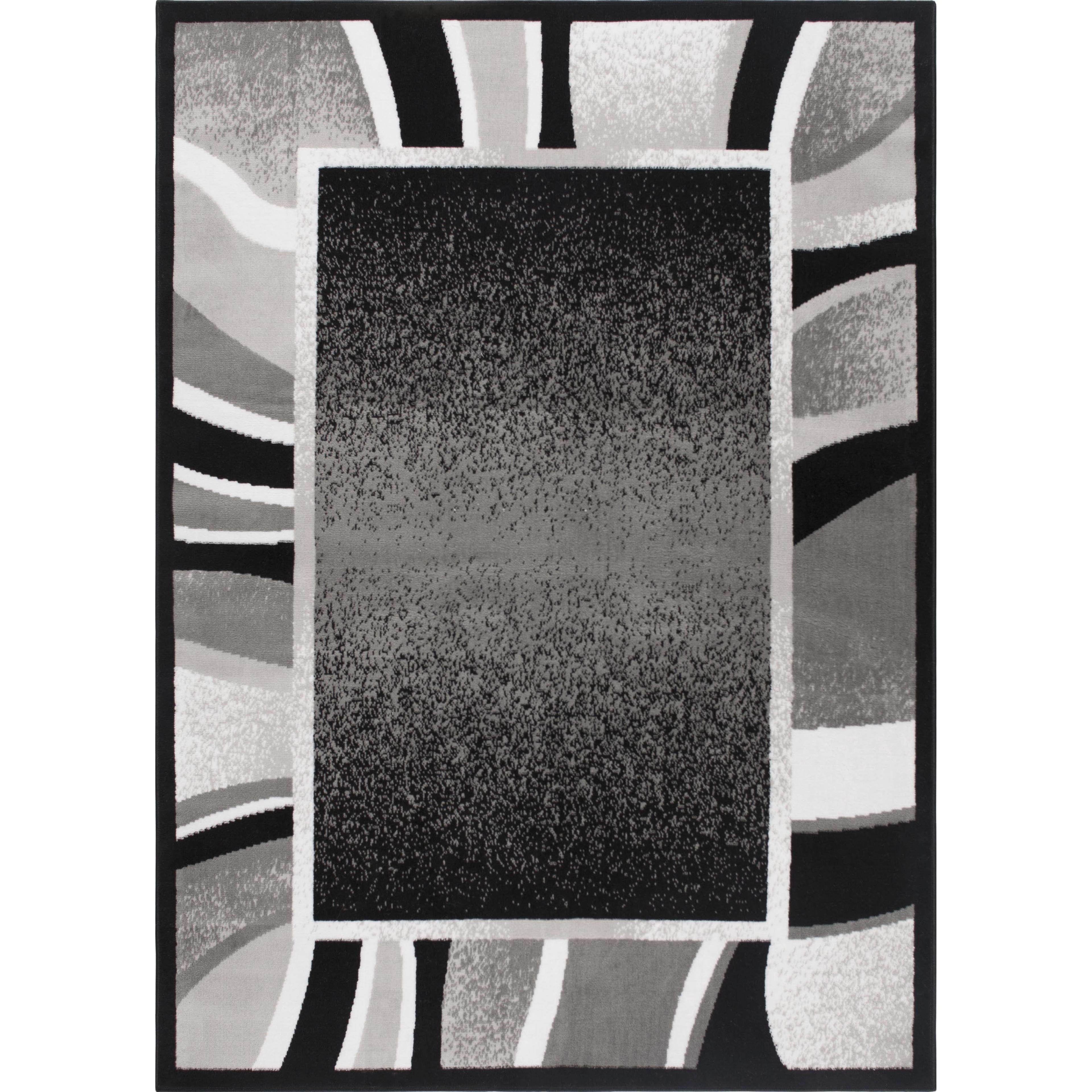 Home Dynamix Premium Rizzy Contemporary Abstract Border Area Rug, Black/Grey, 21"x35"