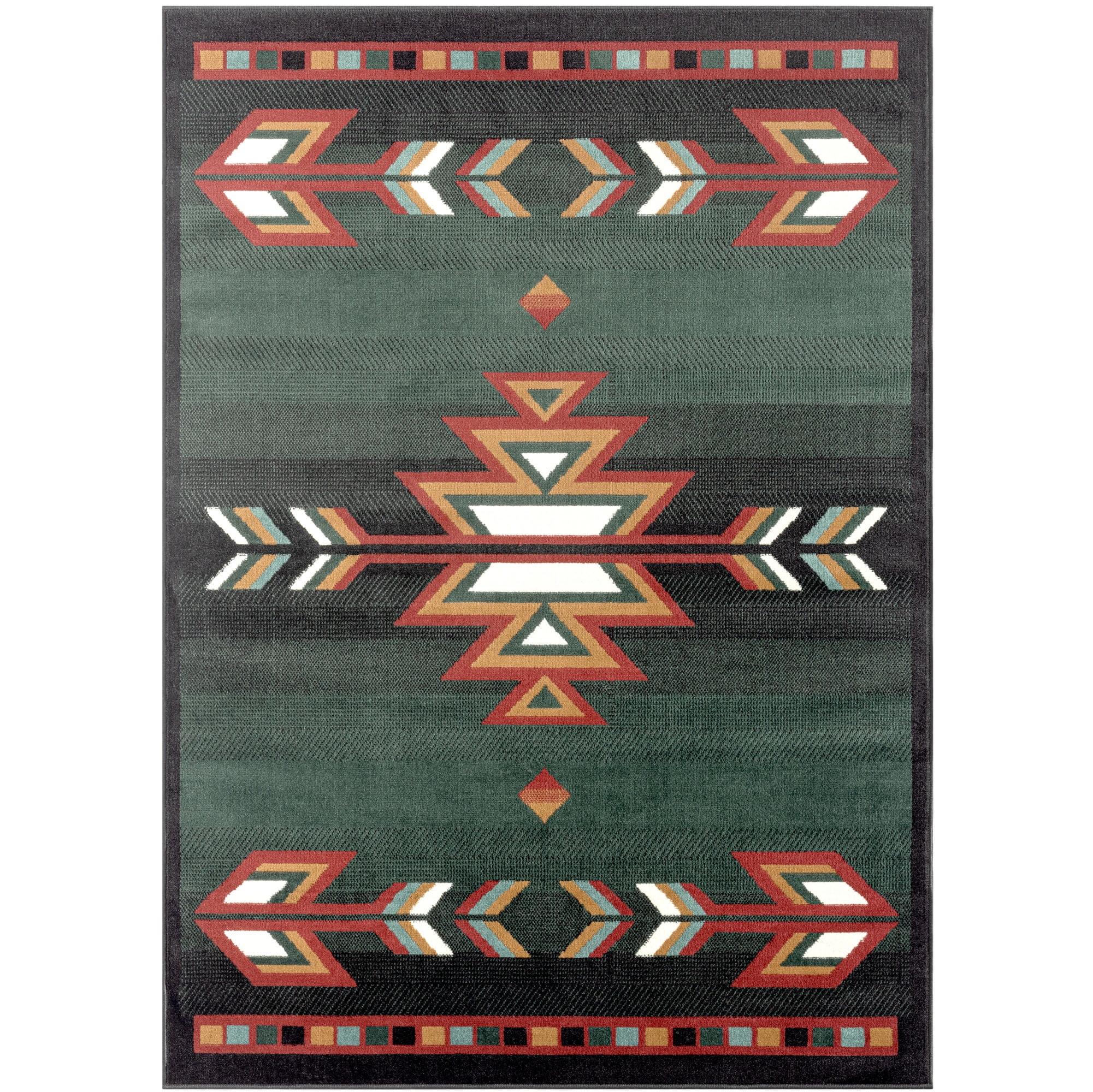 Home Dynamix Premium Sagrada Southwestern Geometric Area Rug Green/Red, 5'2"x7'4"