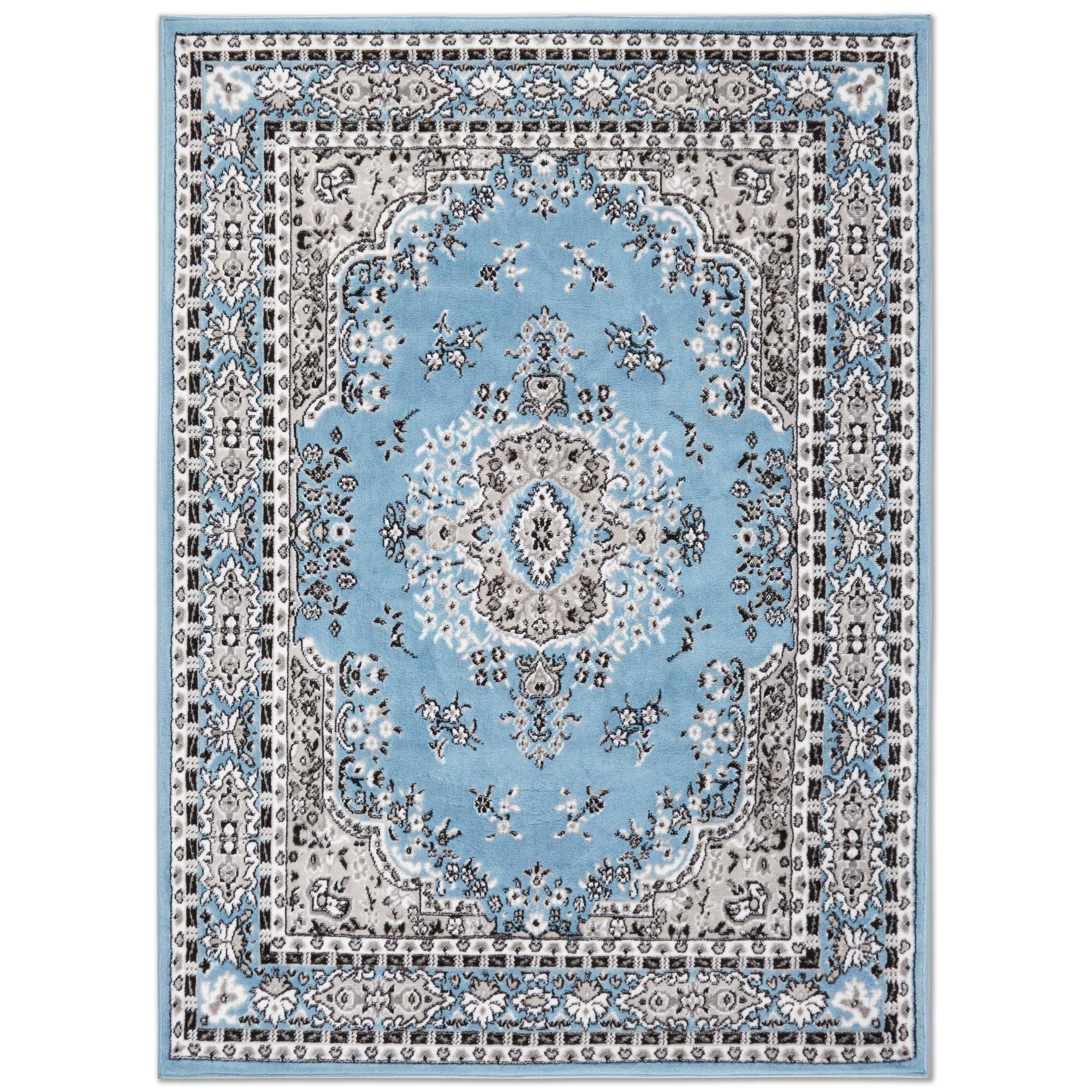 Home Dynamix Premium Sakarya Traditional Medallion Area Rug, Blue/Grey, 9'2"x12'5"