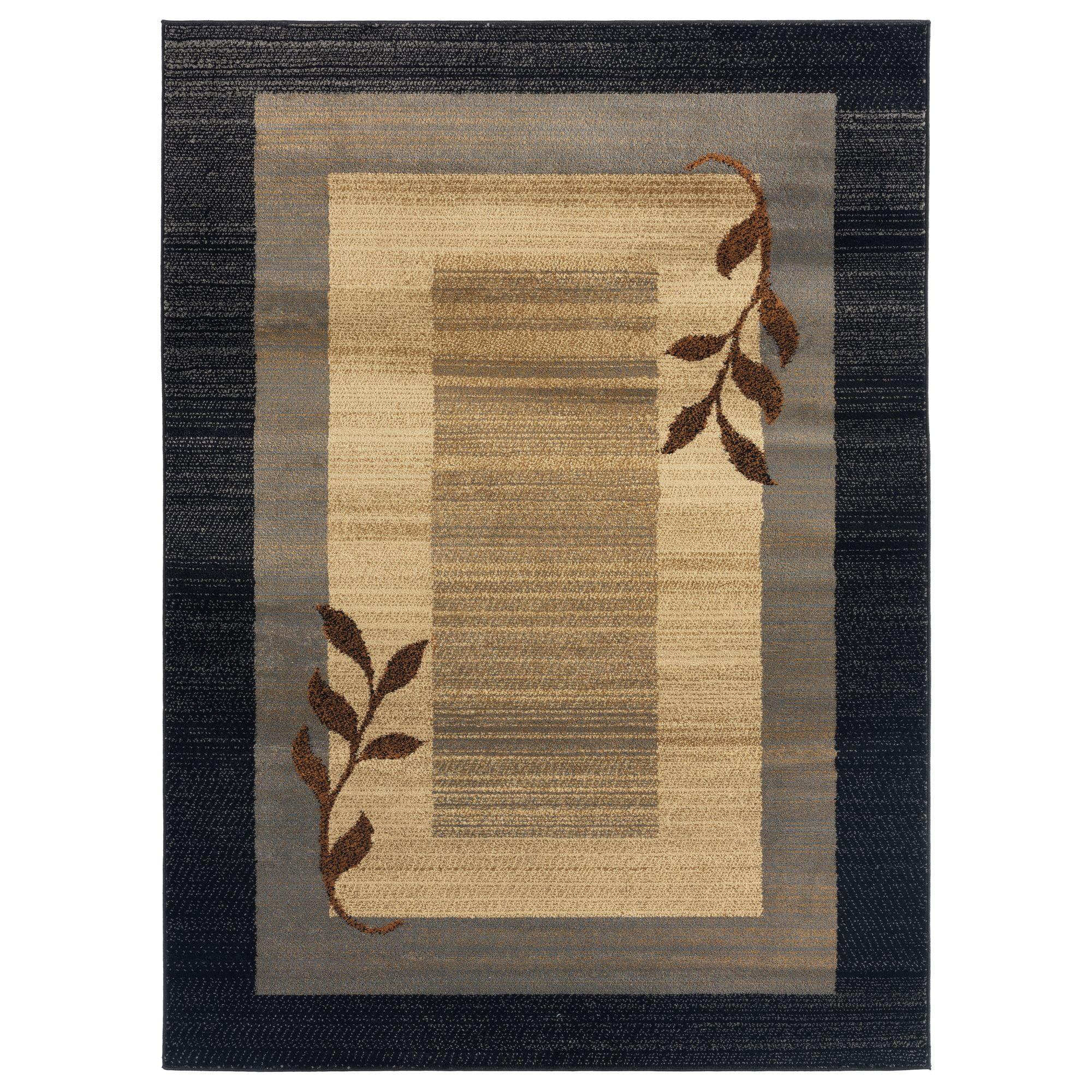 Home Dynamix Royalty Clover Contemporary Geometric Border Area Rug Black/Blue, 19.6"x31.5"