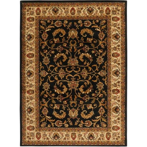 Home Dynamix Royalty Elati Traditional Ornate Damask Area Rug, Black/Ivory, 7'8"x10'4"