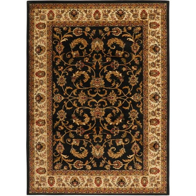 Home Dynamix Royalty Elati Traditional Ornate Damask Area Rug, Black/Ivory, 7'8"x10'4"