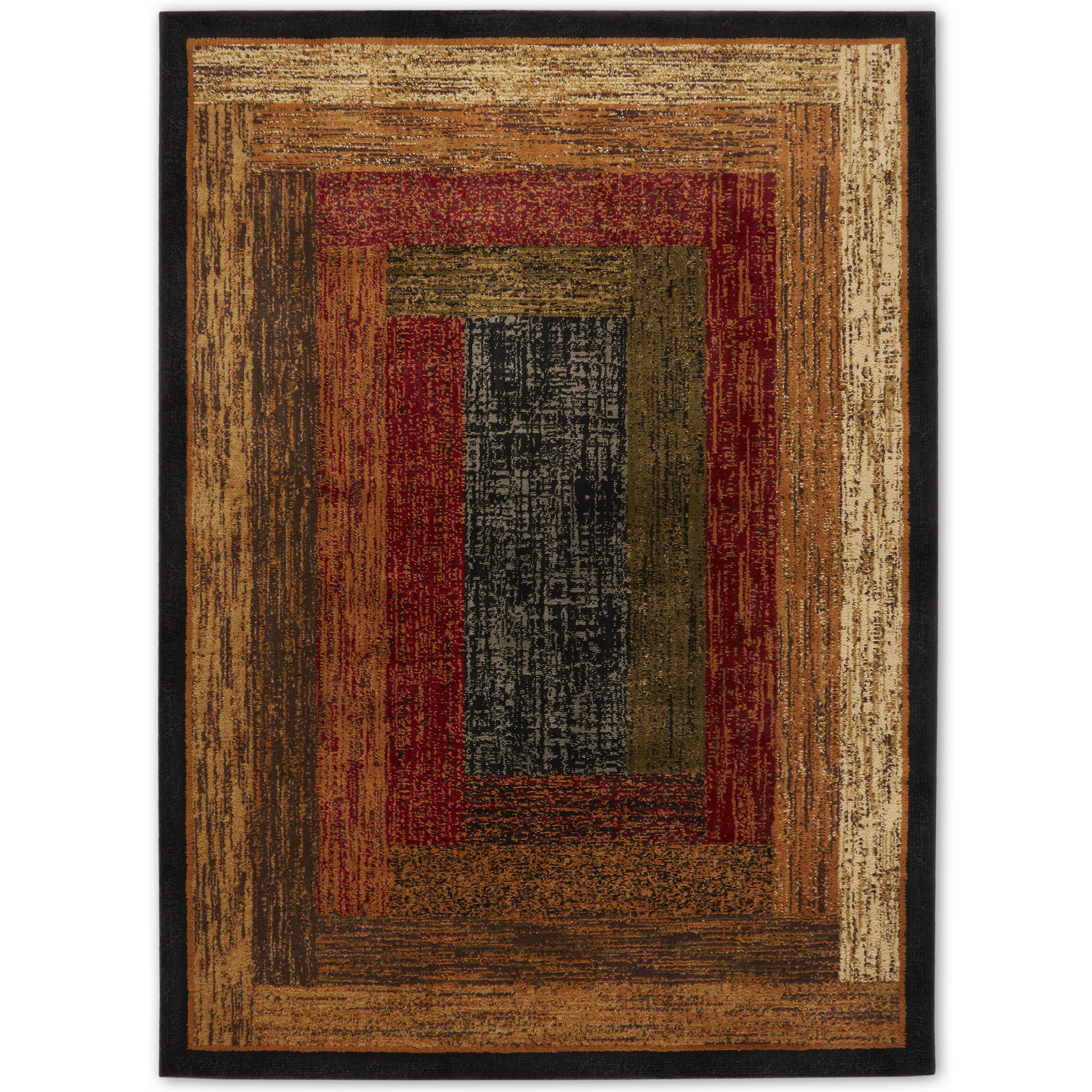 Home Dynamix Royalty Vega Contemporary Geometric Area Rug, Black/Brown, 5'2"x7'2"