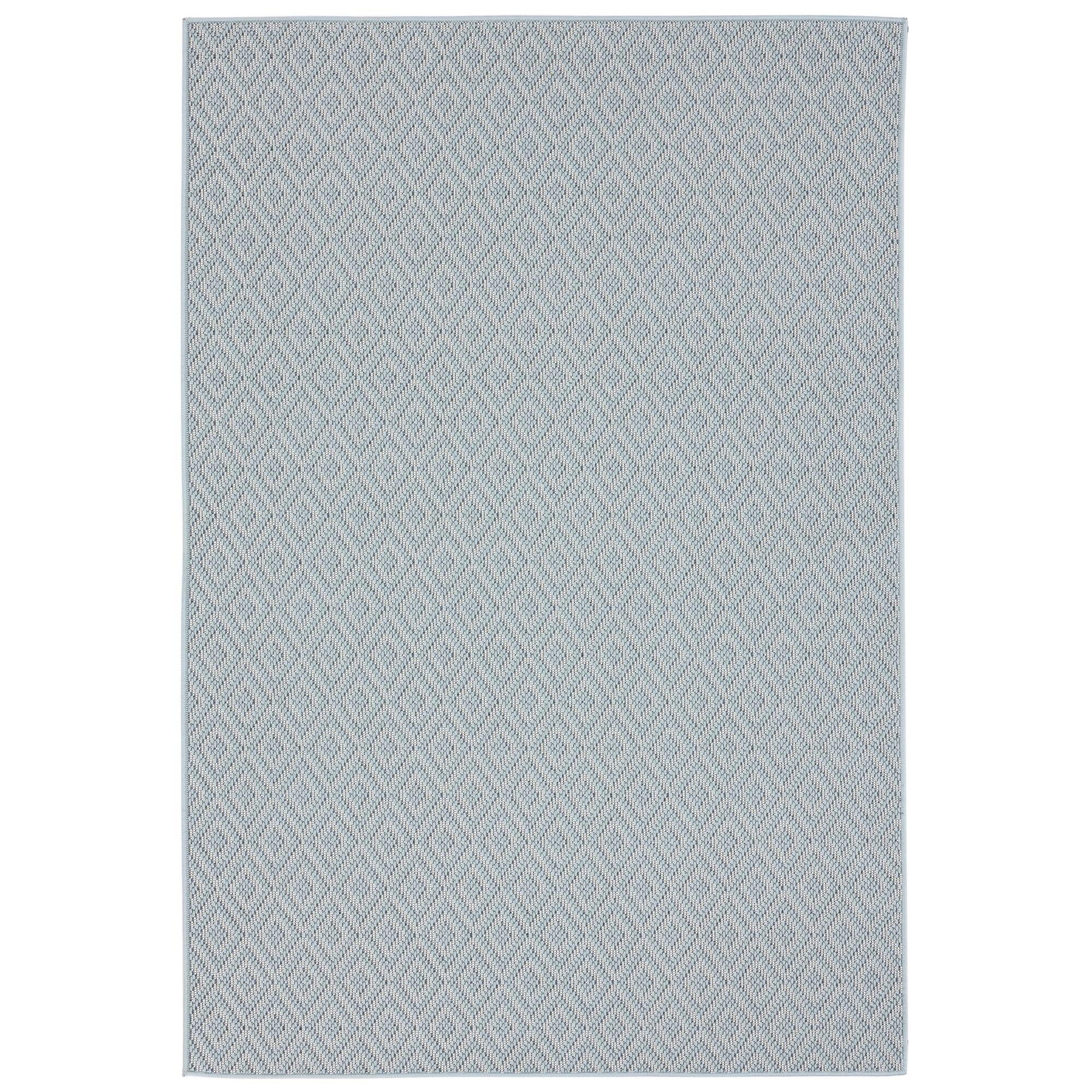 Modern Diamond Weave 5' x 7' Blue/Cream Synthetic Area Rug