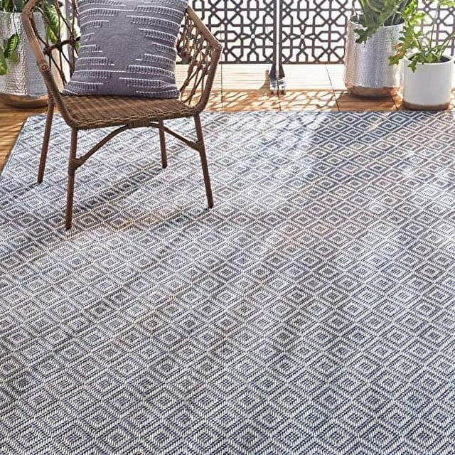 7'10" x 10'2" Tripoli Lydia Indoor/Outdoor Rug Denim/Cream - Home Dynamix: UV & Stain Resistant, Woven