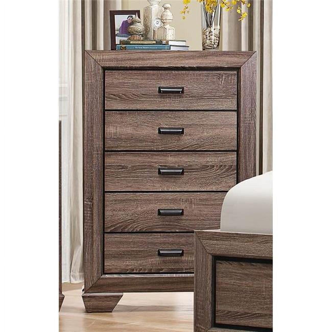 Home Elegance 1904-9 Beechnut Collection Chest- Light Elm - 33 x 16.5 x 50.25 in.