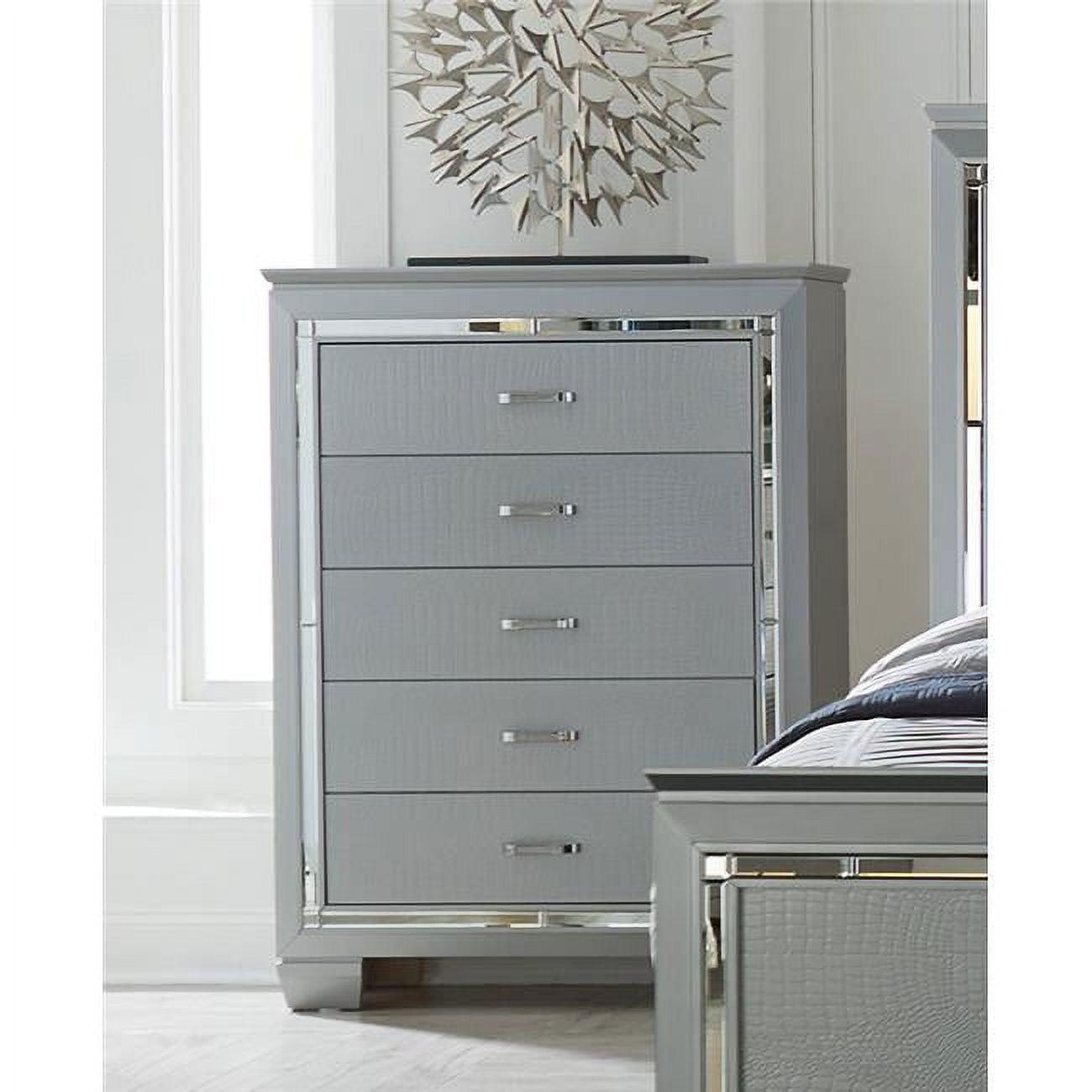 Home Elegance 1916-9 Allura Collection Chest Silver - 38 x 17 x 51 in.