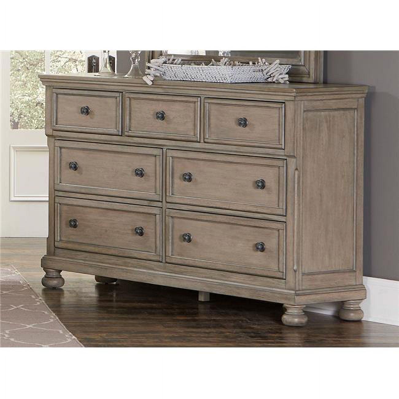 Bethel 7-Drawer Wire-Brushed Gray Traditional Dresser