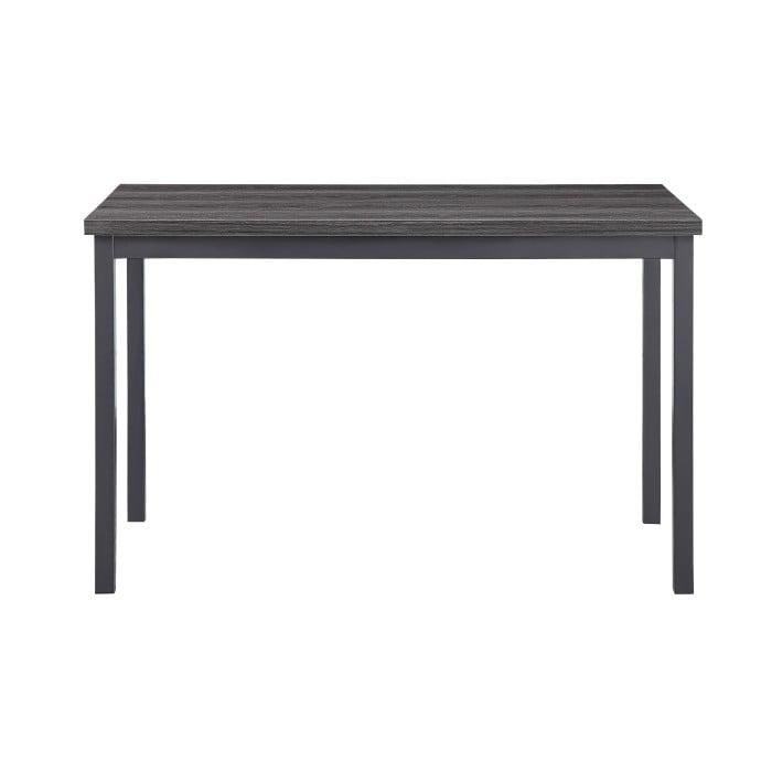 Tripp 48" Gray Faux Wood Dining Table with Silver Metal Legs