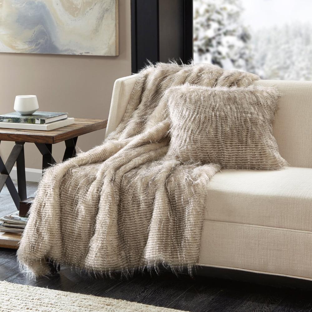 Adelaide 50"x60" Reversible Luxury Faux Fur Throw Blanket