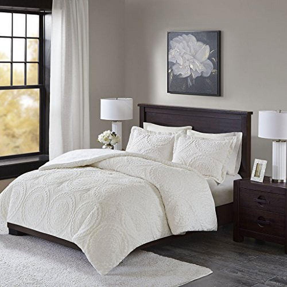 Arya Embroidered Medallion Faux Fur Ultra Plush Comforter Set