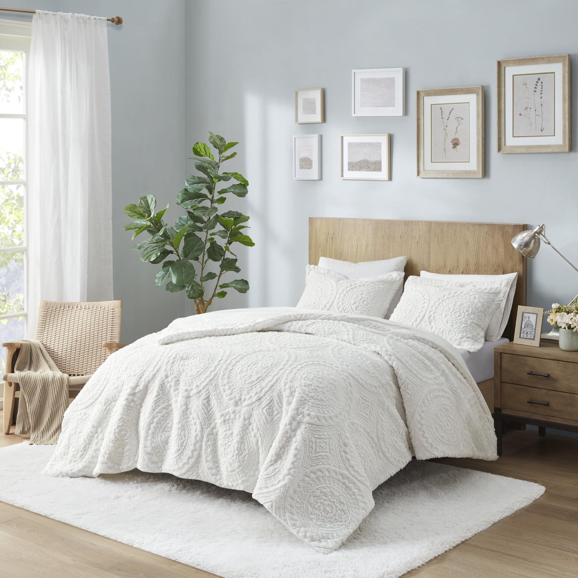 Madison Park Arya Embroidered Medallion Faux Fur Ultra Plush Comforter Set