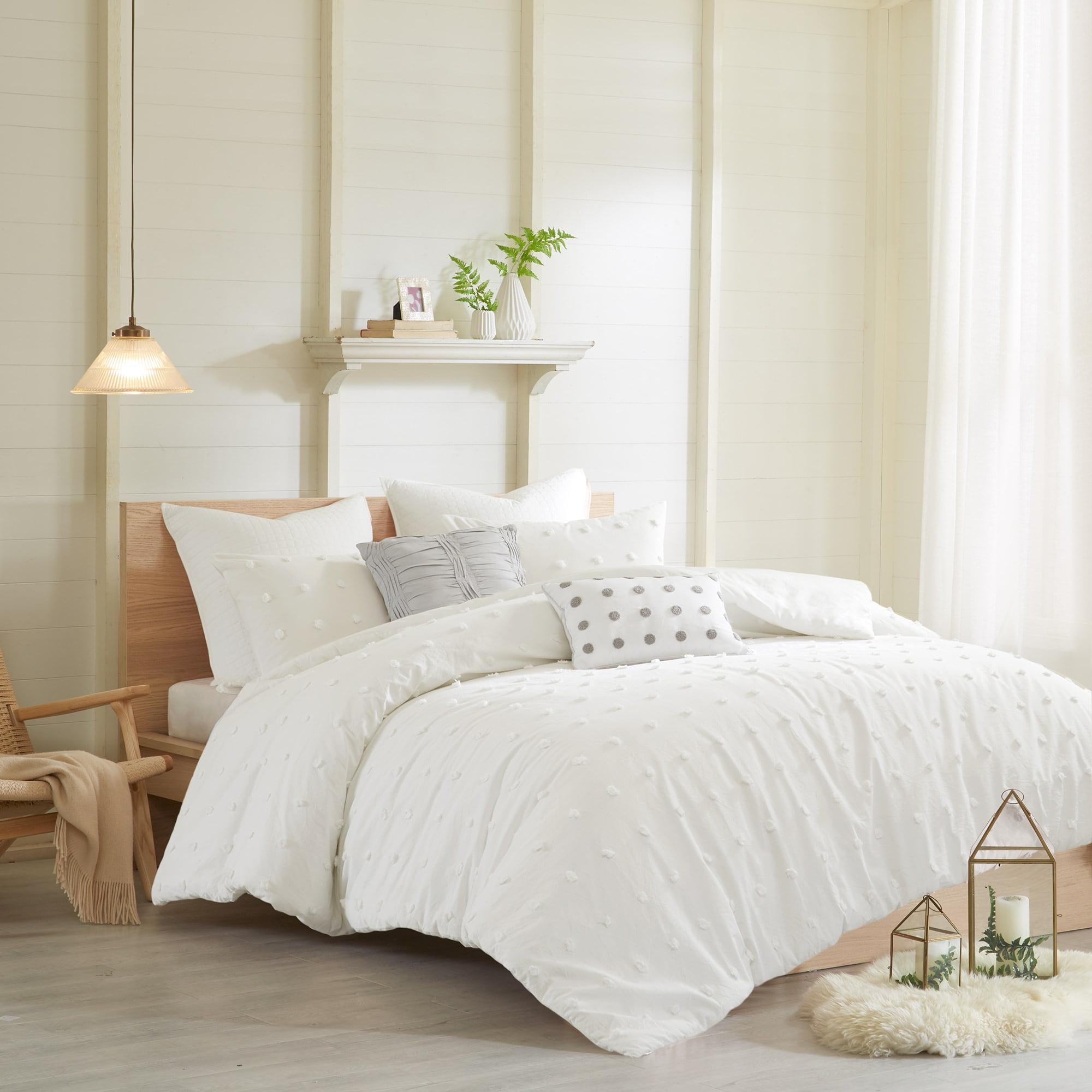 Intelligent Design Brooklyn Cotton Jacquard Duvet Cover Set with Euro Shams and Throw Pillows