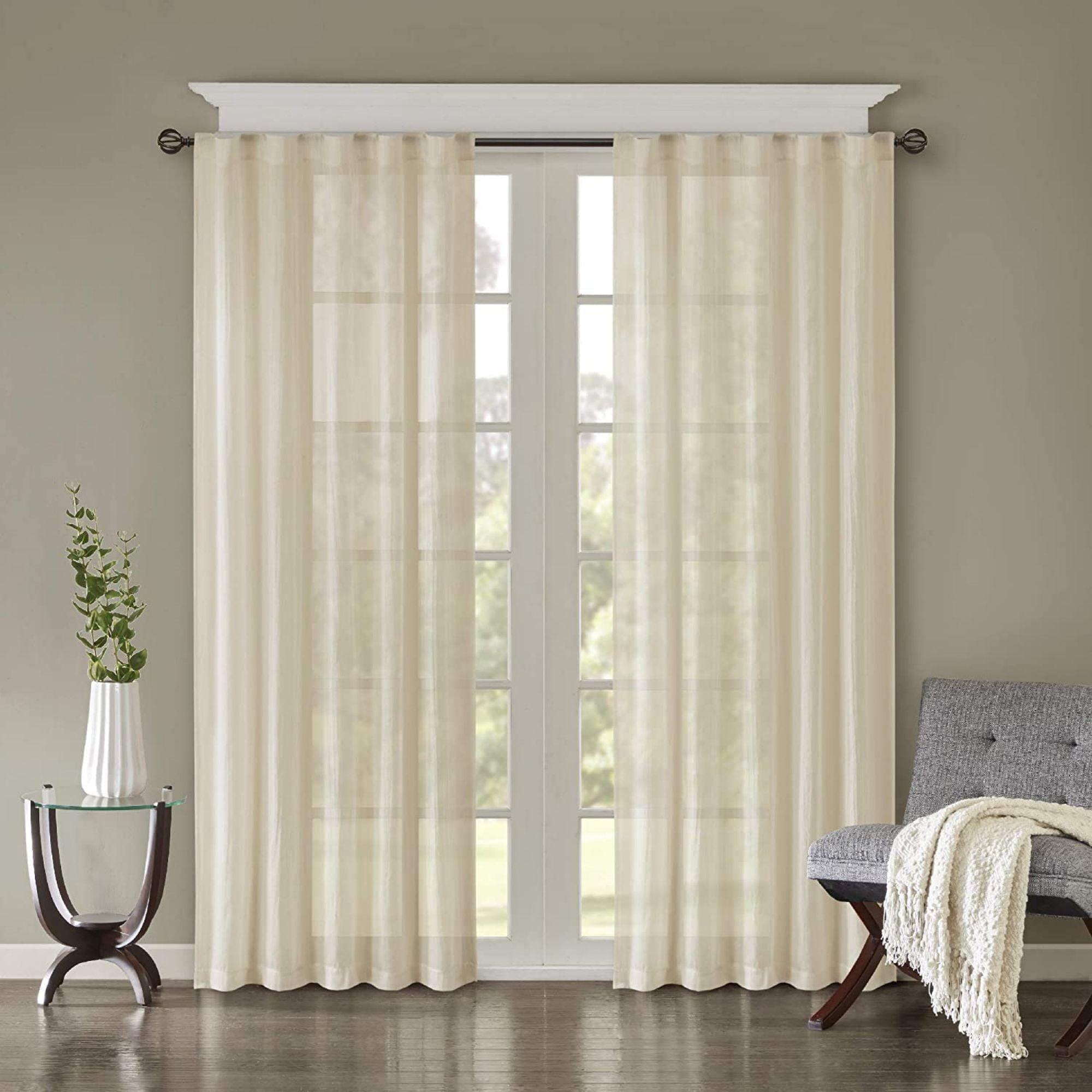 Harper Solid Crushed Curtain Panel Pair