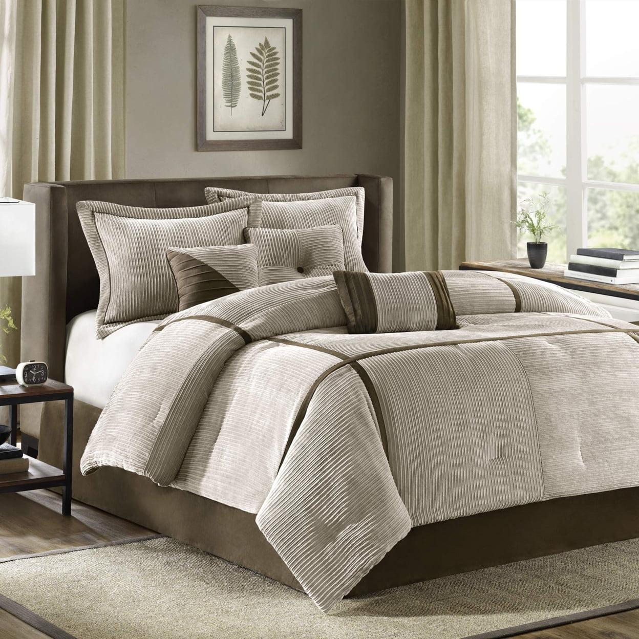 7 Piece Micro Corduroy Comforter Set