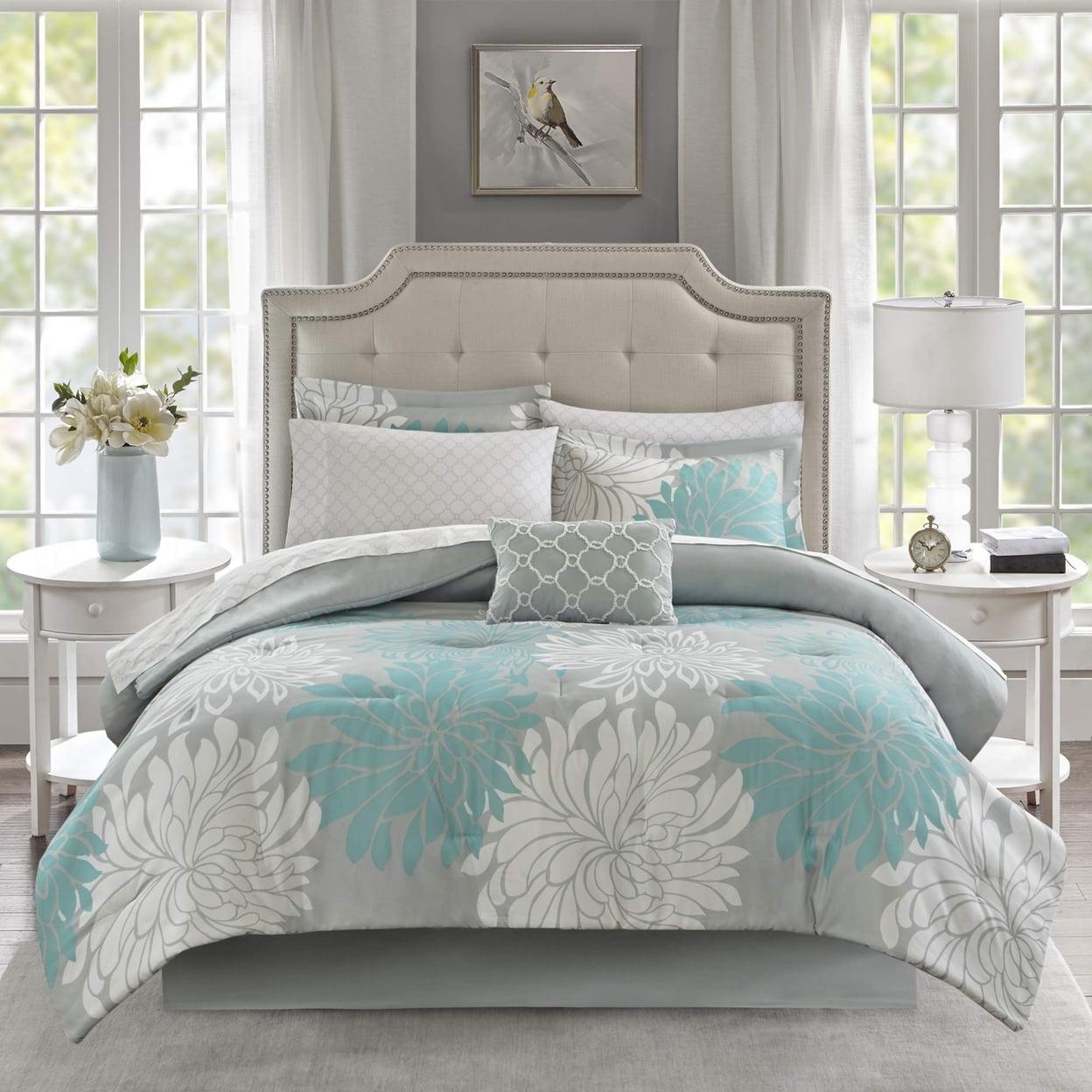 Madison Park Essentials Maible Floral Comforter Set with Cotton Bed Sheets