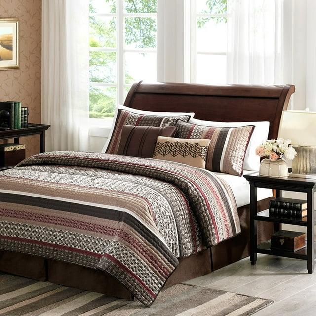 Madison Park Princeton Jacquard Quilt Set with Throw Pillows