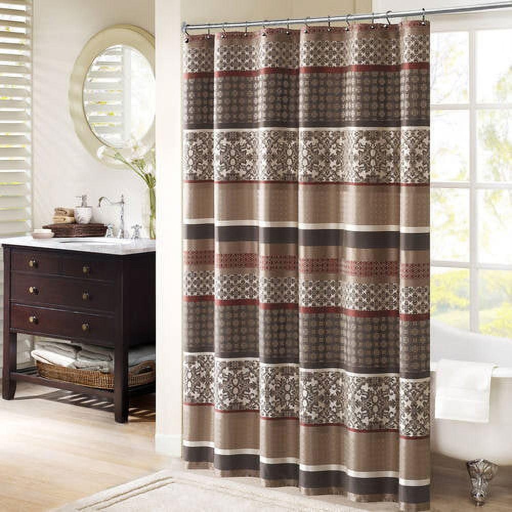 Cambridge Multicolor Jacquard Fabric Shower Curtain